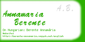 annamaria berente business card