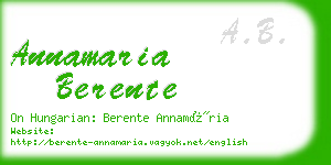 annamaria berente business card